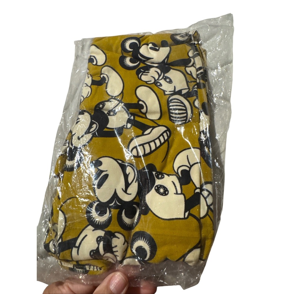 LuLaRoe Disney Mickey Mouse Leggings Mustard Yellow Black White OS One Size New